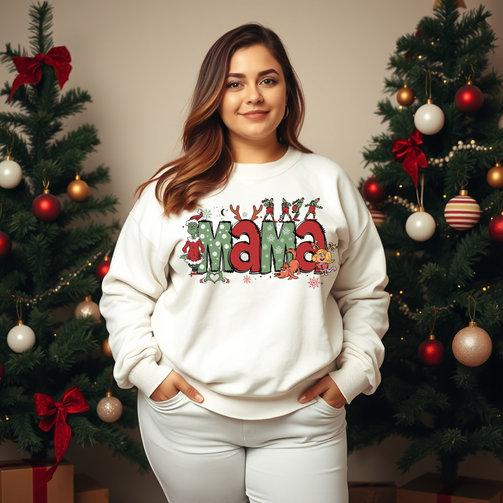 Women's Green Meanie Mama Sweatshirt