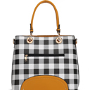 Womens Cognac Brown MKF Collection Gabriella Checkers Handbag with Wallet by Mia K.