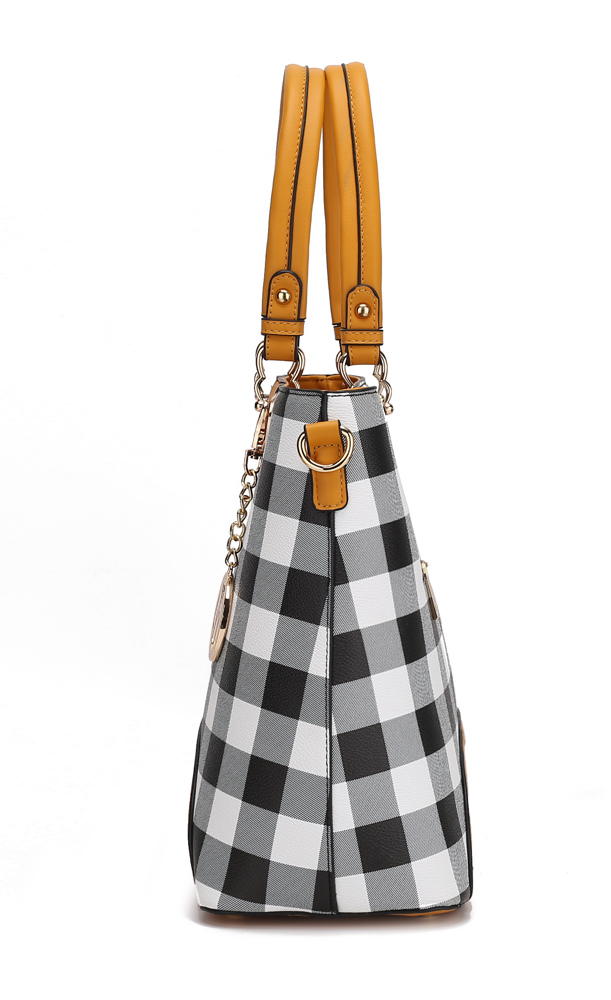 MKF Collection Gabriella Checkers Handbag with Wallet by Mia K.