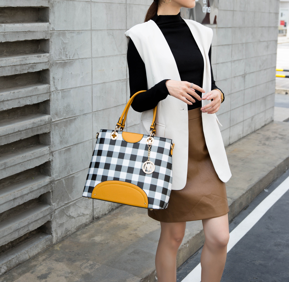 MKF Collection Gabriella Checkers Handbag with Wallet by Mia K.