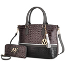 Womens Black Charcoal MKF Collection Autumn Tote Bag and Wallet Set