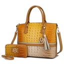 Womens Beige Yellow MKF Collection Autumn Tote Bag and Wallet Set