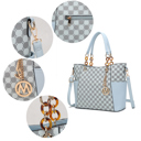 Light Blue Printed MKF Collection Merlina Tote Bag and Wallet Set By Mia K.