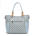 Light Blue Printed MKF Collection Merlina Tote Bag and Wallet Set By Mia K.