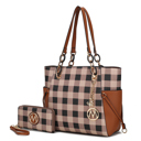 Cognac Brown Brown MKF Collection Yale Tote Bag with Wallet Set 