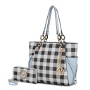 Light Blue Blue MKF Collection Yale Tote Bag with Wallet Set 