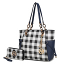 Navy Blue MKF Collection Yale Tote Bag with Wallet Set 