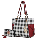 Red Red MKF Collection Yale Tote Bag with Wallet Set 