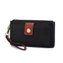 Black Cognac  Solid MKF Collection Olympe Wristlet Wallet