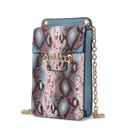 Denim Blue Snake Skin MKF Collection Yael Faux Snake Phone Crossbody by Mia K