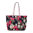 Navy Botanical MKF Collection Hallie Quilted Cotton Tote Bag By Mia K.