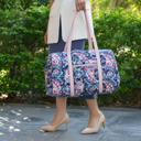 Blue Floral MKF Collection Khelani Cotton Botanical Duffle Bag by Mia K.