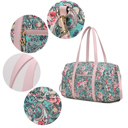 Blue Floral MKF Collection Khelani Cotton Botanical Duffle Bag by Mia K.