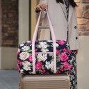 Navy Floral MKF Collection Khelani Cotton Botanical Duffle Bag by Mia K.