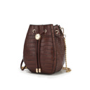 Coffee faux crocodile pattern MKF Collection Cassidy Hobo Bucket Bag by Mia K.