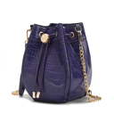 Purple faux crocodile pattern MKF Collection Cassidy Hobo Bucket Bag by Mia K.