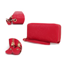 Black Floral MKF Collection Ellie Genuine Leather Flower-Embossed Women’s Wristlet Wallet by Mia K 
