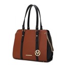 Cognac Brown Solid MKF Collection Amy Women's Tote Bag By Mia K.