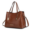 Cognac Brown •	Crocodile-embossed vegan leather  MKF Collection Aurelia Tote Bag by Mia K.