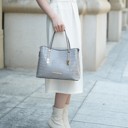 Cognac Brown •	Crocodile-embossed vegan leather  MKF Collection Aurelia Tote Bag by Mia K.