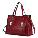Wine •	Crocodile-embossed vegan leather  MKF Collection Aurelia Tote Bag by Mia K.