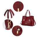Wine •	Crocodile-embossed vegan leather  MKF Collection Aurelia Tote Bag by Mia K.