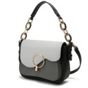 Charcoal Light Gray Color Block MKF Collection Fantasia Solid Crossbody Bag by Mia K.