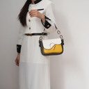 Mustard White Color Block MKF Collection Fantasia Solid Crossbody Bag by Mia K.