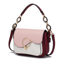 Wine White Color Block MKF Collection Fantasia Solid Crossbody Bag by Mia K.