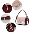 Wine White Color Block MKF Collection Fantasia Solid Crossbody Bag by Mia K.