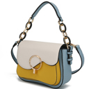 Yellow Offwhite Color Block MKF Collection Fantasia Solid Crossbody Bag by Mia K.