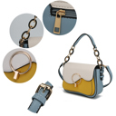 Yellow Offwhite Color Block MKF Collection Fantasia Solid Crossbody Bag by Mia K.