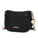 Black Solid MKF Collection Raelynn Vegan Leather Shoulder Bag by Mia K.