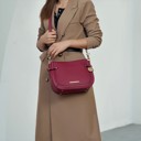 Cognac Brown Solid MKF Collection Raelynn Vegan Leather Shoulder Bag by Mia K.