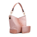 Womens Pink Wandy Shoulder Bag and Wallet Set