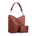 Womens Brown Wandy Shoulder Bag and Wallet Set