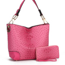 Womens Fuchsia Wandy Shoulder Bag and Wallet Set