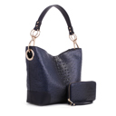 Womens Navy Wandy Shoulder Bag and Wallet Set