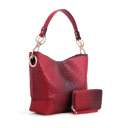 Womens Red Wandy Shoulder Bag and Wallet Set