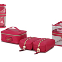 Fuchsia MKF Collection Emma Cosmetic Case and Set by Mia K.