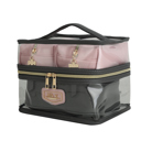 Pink Charcoal Gray MKF Collection Emma Cosmetic Case and Set by Mia K.