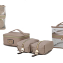 Taupe MKF Collection Emma Cosmetic Case and Set by Mia K.