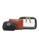 Black Cognac MKF Collection Laura Cosmetic Case and Set by Mia K