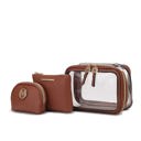 Cognac Brown MKF Collection Laura Cosmetic Case and Set by Mia K