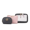 Charcoal Pink MKF Collection Laura Cosmetic Case and Set by Mia K