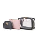 Charcoal Pink MKF Collection Laura Cosmetic Case and Set by Mia K