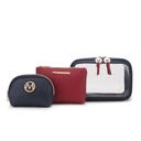 Navy Red MKF Collection Laura Cosmetic Case and Set by Mia K