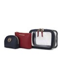 Navy Red MKF Collection Laura Cosmetic Case and Set by Mia K