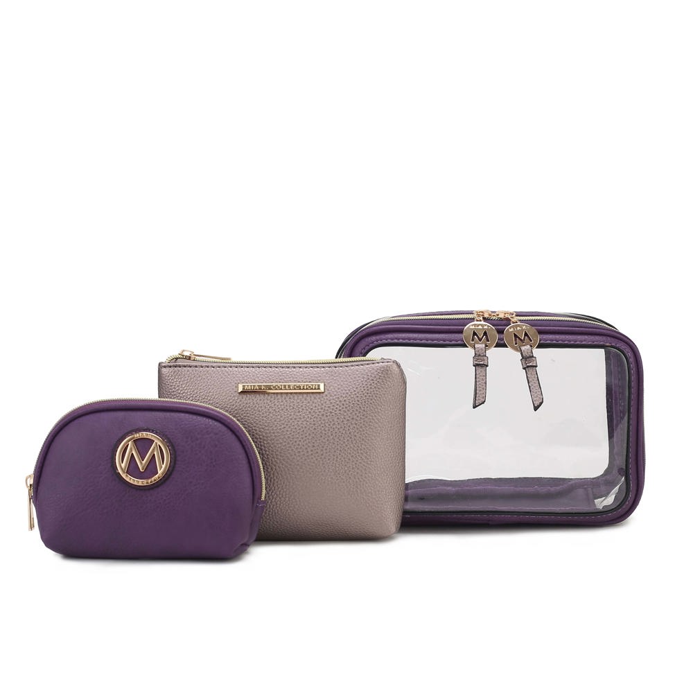 MKF Collection Laura Cosmetic Case and Set by Mia K