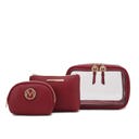 Red MKF Collection Laura Cosmetic Case and Set by Mia K